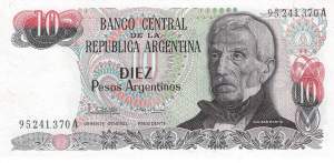 Argentinien p313a-2A 10 Pesos 1983